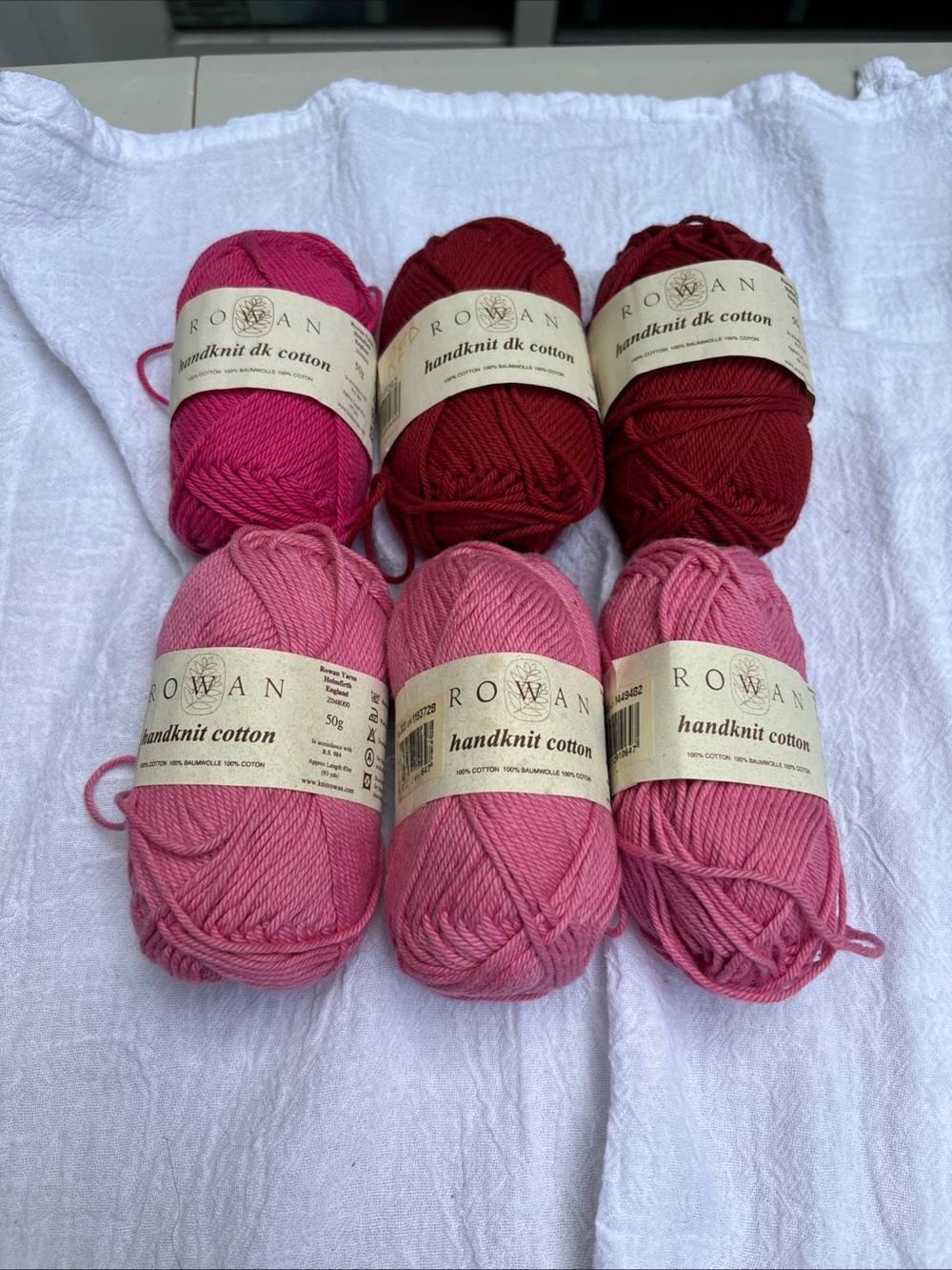 Rowan Handknit dk Cotton Lot of 6.5 multi colors 100% Cotton. see description